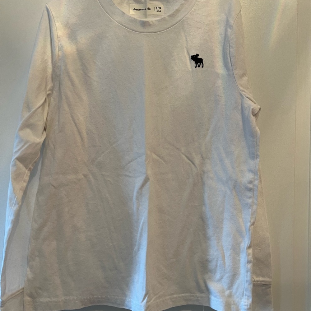 Abercrombie Kids White Long Sleeve Tee with Logo